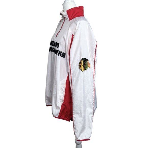 Chicago Blackhawks Size M Men Jacket White/Red Zip-Up Lightweight Windbreaker - Picture 3 of 14